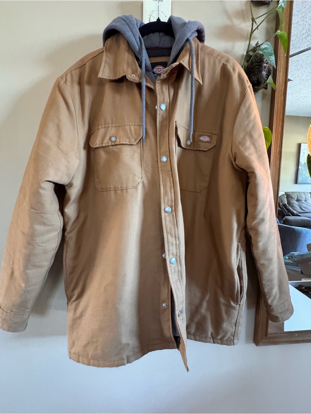 Dickies Brown Quilted Hooded Work Jacket